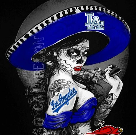 Dodger. Día de Muertos.. La Dodgers Logo, Let's Go Dodgers, Mlb Dodgers, Dodger Baseball, Dodgers Nation, Los Angeles Dodgers Logo, La Dodgers Baseball, Dodgers Girl, Arte Cholo