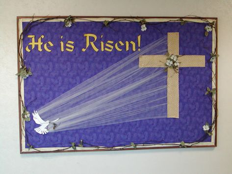 April, 2002 Easter Church Bulletin Board Christian Easter Bulletin Board Ideas, Easter Church Bulletin Boards, Religious Bulletin Boards, Bible Bulletin Boards, Easter Bulletin Boards, Christmas Bulletin Boards, Christian Bulletin Boards, Summer Bulletin Boards, Spring Bulletin