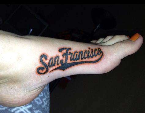 San Francisco Giants tattoo by Zach Lopez at Allied Ink, Vallejo CA Ny Giants Tattoo Ideas, Giants Causeway Tattoo, San Francisco Giants Tattoo, San Francisco Tattoo, San Francisco Giants Wallpaper, Body Shapewear, Sf Giants Baseball, Giants Baseball, Face Tattoos