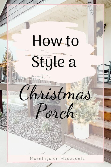 Christmas Porch Decorating Ideas Simple, Simple Front Porch Christmas Decor Ideas, Front Porch Lanterns, Porch Christmas Lights, Porch Christmas Tree, Christmas Porch Decorating Ideas, Simple Front Porch, Real Christmas Trees, Lantern Christmas Decor