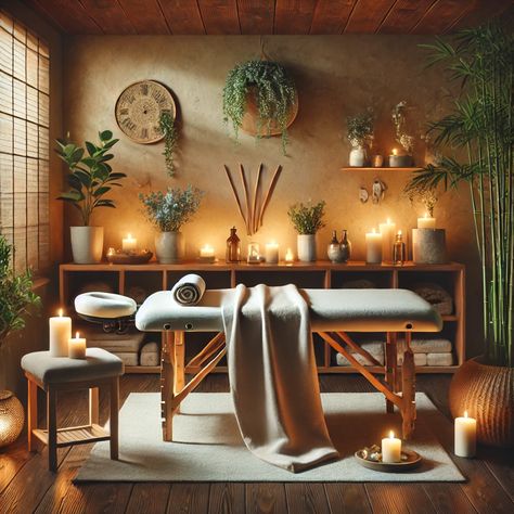 Turn off the world and tune into relaxation. 🌙 Book a massage today for some much-needed 'me time.' #MeTime #MassageBliss Massage Spa Design, Massage Room Ideas, Home Massage Room, Healing Room Ideas, Spa Room Ideas, Zen Room Decor, Deco Spa, Spa Massage Room, Massage Room Decor