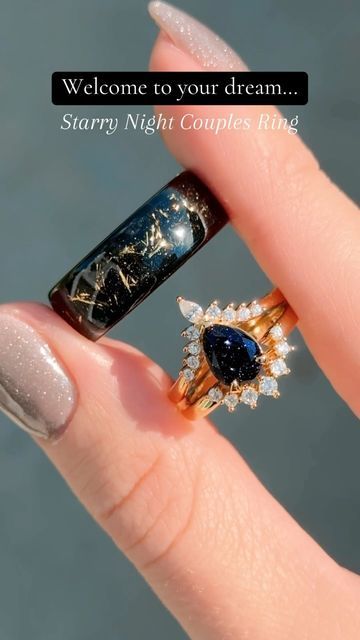 Night Court Wedding Aesthetic, Acotar Ring, Night Court Wedding, Acotar Jewelry, Midnight Blue Wedding, Stars Align, Court Wedding, Night Couple, Wedding Court