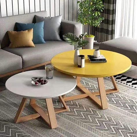 Corner Table Living Room, Office Furniture Decor, Centre Table Living Room, Round Wood Side Table, Center Table Living Room, Round Wood Coffee Table, Table Cafe, Living Room Side Table, Small Coffee Table