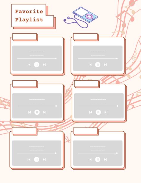 Monthly Playlist Template, Playlist Template Aesthetic, Music Playlist Template, Playlist Printable, Playlist Sticker, Yearbook Advisor, Playlist Journal, Playlist Template, Ipad Templates