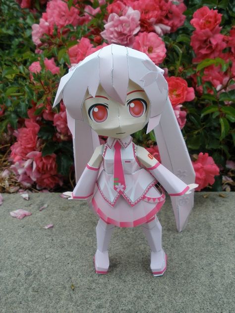 Sakura Miku Papercraft by LiLMoon.deviantart.com on @DeviantArt Sakura Miku Papercraft Template, Sakura Miku Papercraft, Miku Papercraft, Papercraft Anime, Anime Crafts Diy, Sakura Miku, Manga Gift, Wrapping Paper Crafts, Simple Anime