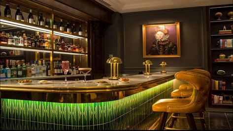 Tiled Bar, Bar Renovation, Secret Bar, Westminster London, Hotel In London, London Bars, Private Club, Green Tile, London Hotels