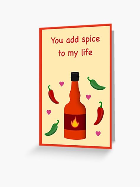 This adorable spicy design is perfect for that special someone this Valentines Day. This hot print is available on cards, stickers, art prints, and more!


Tags- valentine, valentines day, valentines gift for boyfriend, hot sauce, peppers, food, jalapeno, hearts, love, sweet, spicy, hot, fire, husband, wife, girlfriend, boyfriend, partner, valentines, valentine gifts, things i want, redbubble, small business, vinyl stickers, funny valentines day cards, funny stickers, puns, joke, cute Valentines Day Cards Funny, Funny Valentines Day Cards, Valentines Gift For Boyfriend, Fun Holiday Cards, Valentines Day Puns, Funny Valentines Day, Stickers Funny, Stickers Art, Valentine Quotes