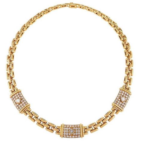 Cartier Diamond 18K Gold Paris 1990S Trinidad Necklace Diamond Gold Necklace, Gold Ring Price, Necklace Length Chart, Cartier Gold, Cartier Necklace, Bvlgari Jewelry, Gold Chain Design, Necklace Chain Lengths, Gold Diamond Necklace