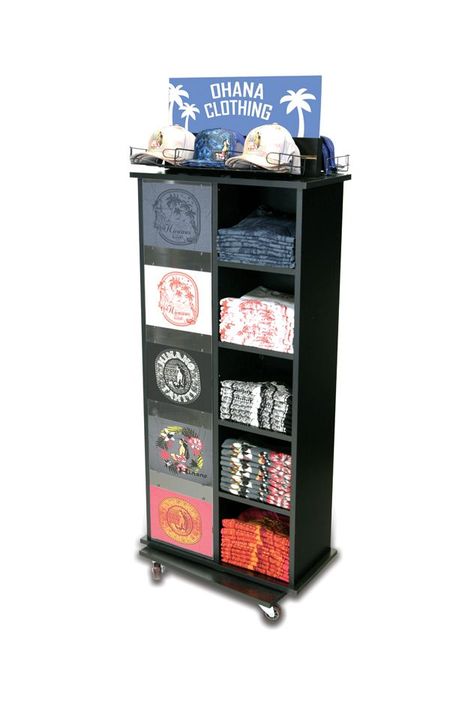 Diy Shirt Display, Tshirt Display Ideas, Product Display Shelves, Tshirt Display Ideas Retail, Display Ideas Retail, T Shirt Display, Retail Display Shelves, T-shirt Display, Diy Storage Rack