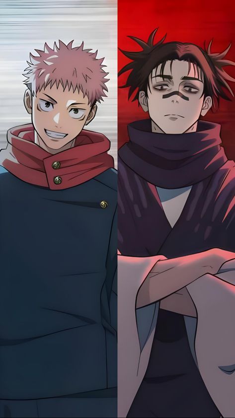 Itadori and Choso Choso Jjk Official Art, Choso Official Art, Jujutsu Kaisen Official Art, Jjk Boys, Yuuji Itadori, Beautiful Places To Travel, Jujutsu Kaisen, Jujutsu, Beautiful Places