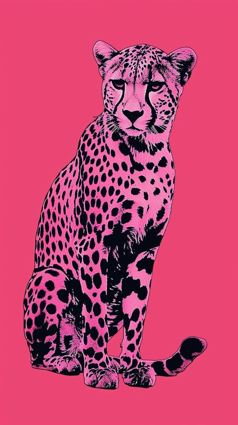 Pink leopard design in the unique art styles of Franz West and Cornelia Parker, mixed with Quentin Blake's illustrative appeal, stencil art, and paper cut-out techniques, captivating petcore sticker art perfect for adding a distinctive and artsy look to any surface, envisioned for Pinterest enthusiasts with a passion for pointillism and animal-inspired decor. Giant Monster Movies, Aesthetic Space, Mid Century Sideboard, Bright Rooms, Giant Monsters, Movie Monsters, Pink Leopard, Dot Painting, Animal Illustration