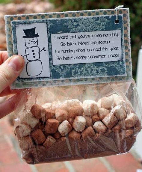 Snowman Poop Hot Cocoa Bags Hot Cocoa Bags, Snowman Poop, The Poem, Hot Chocolate Mix, Chocolate Mix, Hershey Kisses, Mini Marshmallows, Christmas Goodies, Holiday Treats