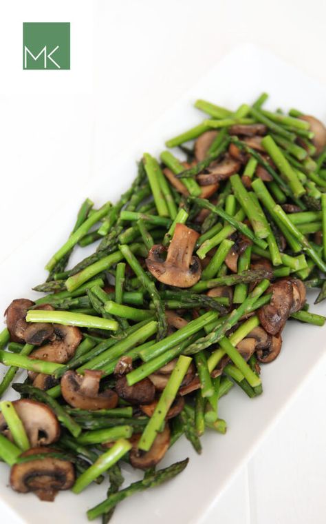 Sauteed Asparagus and Mushrooms - Mirlandra's Kitchen Keto Cornbread, Sauteed Asparagus, Spring Side Dishes, Easy Asparagus Recipes, Saute Asparagus, Asparagus And Mushrooms, Saffron Threads, Dinner Side, How To Cook Mushrooms