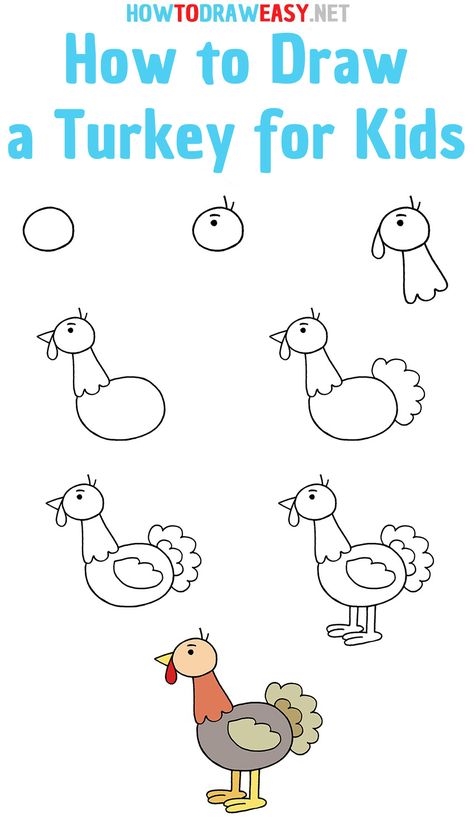 #Turkey #Birds #Drawing #Draw #Sketch #Sketching #HowtoDraw #DrawingTutorial #StepbyStep How To Draw A Turkey Step By Step Easy, How To Draw Farm Animals Step By Step, How To Draw A Turkey, Simple Turkey Drawing, Thanksgiving Doodles, Draw A Turkey, Can Sketch, Thanksgiving Drawings, Turkey Drawing