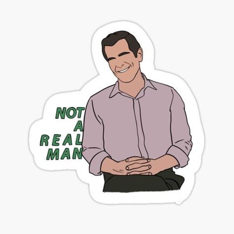 Modern Family Stickers, Modern Family Phil, Movies Stickers, Phil Dunphy, Bullet Journel, A Real Man, Family Stickers, Mobile Cover, Sticker Designs