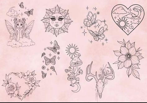 Tattoo Silhouette, Hippie Tattoo, Basic Tattoos, Mystical Tattoos, Small Finger Tattoos, Christmas Tattoo, Tasteful Tattoos, Pretty Tattoos For Women, Tattoo Style Drawings