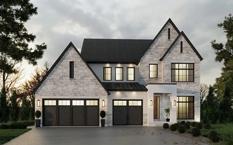 Alto - Millstone Homes Transitional Exterior Home, Modern Brick House, Transitional Modern Farmhouse, Transitional Exterior, Rustic Modern Farmhouse, Opulent Interiors, Two Storey House, Modern Farmhouse Exterior, Transitional House