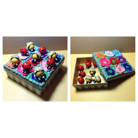 Polymer clay noughts and crosses...or ladybirds and bees...game by Lydia Quayle Bee Games, Noughts And Crosses, Handmade Art, Polymer Clay, Enamel Pins, Bee, Arts And Crafts, Art