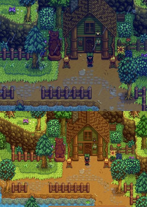 Stardew Valley Adventurer’s Guild | Stardew Valley Decorating Stardew Valley Town Square Decor, Stardew Valley Linus Decoration, Stardew Valley Shrine Decoration, Stardew Valley Adventures Guild, Stardew Valley Village Decoration, Stardew Valley Mines Decoration, Stardew Valley Town Decoration, Stardew Valley Farm Decor, Stardew Valley House Exterior