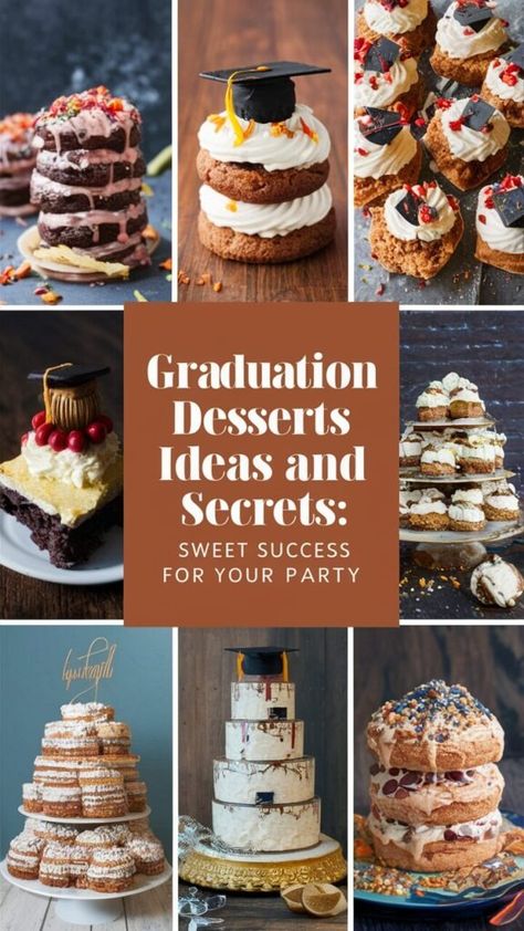 Graduation Dessert Ideas and Secrets: Sweet Success for Your Party Graduation Dessert Ideas, Dessert Captions, Graduation Party Dessert, Personal Desserts, Graduation Party Desserts, Indian Pudding, Graduation Desserts, Delicious Holiday Desserts, Ice Cream Sundae Bar