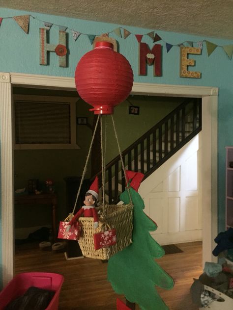 Elf on the shelf making a grand entrance! Grand Entrance Elf On The Shelf, Elf On The Shelf Grand Entrance, Elf Entrance, Elf On The Shelf Entrance Ideas, Elf Entrance Ideas, Hermey The Elf, Elf Is Back Ideas, Red Carpet Entrance, Elf Door