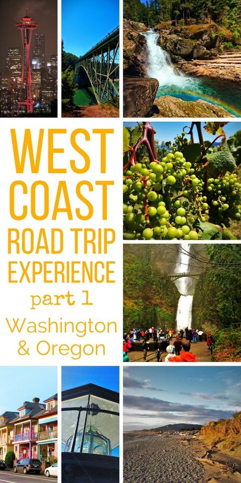 West Coast Road Trip Itinerary, West America, Washington Road Trip, Pacific Coast Road Trip, Beach Road Trip, West Coast Travel, Road Trip Map, Oregon Road Trip, West Coast Road Trip