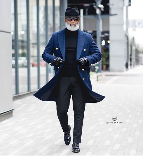 Mens Fashion & Suits on Instagram: “Fall is coming 🍂 Outfit powered by @s_gents Anniversary V topcoat Black fedora hat 🎩 Pic via @irvinrandle” Men Outfits Suits, Mens Fedora Hat Outfit, Fedora Hat Men Outfits, Hat Men Outfit, Fedora Hat Outfits, Fedora Fashion, Black Fedora Hat, Black Outfit Men, Suits Wedding