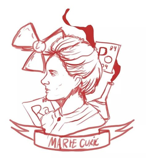 Marie Curie Drawing, Marie Curie Aesthetic, Marie Curie Art, Madam Curie, Refugees Art, School Book Covers, Medical Wallpaper, Marie Curie, Anime Crafts