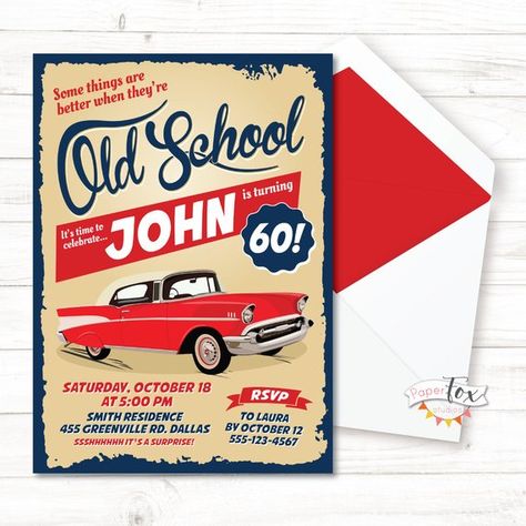 60th birthday invitation, 70th birthday invitation, Birthday invitation for men, Classic Car Invitation, Invites for men, Car, PRINTABLE Birthday Invitations For Men, Birthday Invitation For Men, Car Invitation, Cars Invitation, Car Birthday Party, 70th Birthday Invitations, 80th Birthday Invitations, 60th Birthday Invitations, Car Birthday