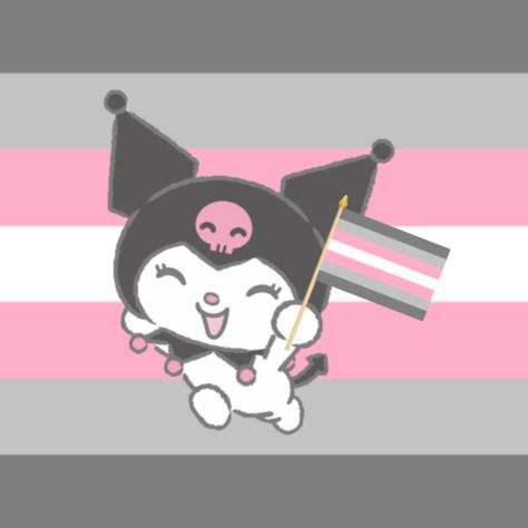 #demigirl #aesthetic #pfp #pride #kuromi #mymelody Omni Demigirl Pfp, Demigirl Flag Aesthetic, Pride Icons Aesthetic, Demi Girl Aesthetic, Demi Girl Wallpaper, Cupioromantic Pfp, Demigirl Art, Demi Girl Flag, Kuromi Profile