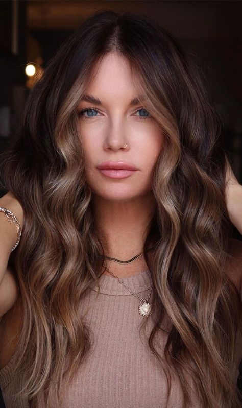 Hazel Eyes Hair Color, Hair Colors For Blue Eyes, Rich Brunette Hair, Yellow Blonde Hair, Light Ash Brown Hair, Balayage Brown, Wedding Hair Colors, Hair Portfolio, Yellow Blonde