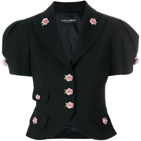 Dolce & Gabbana Rose Embellished Cropped Jacket ($3,033) ❤ liked on Polyvore featuring outerwear, jackets, button jacket, rose jacket, short-sleeve jackets, print jacket and short sleeve jacket Dolce Gabbana Jacket, Button Jacket, Striped Jacket, Kpop Fashion Outfits, 여자 패션, Cropped Jacket, Print Jacket, Classic Outfits, Looks Vintage