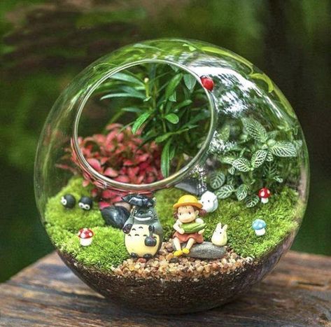 2018-11-16 November, 7:00 PM AM - Treehouse Bar - Canberra - Australia - Create your own Studio Ghibli inspired terrarium.Bring home a piece that everyone will be jealous of! Whilst you’r... Ghibli Terrarium, Plant Pot Painting Ideas, Plant Pot Painting, Pot Painting Ideas, Fairy Garden Pots, Beautiful Terrariums, نباتات منزلية, Pot Painting, Mini Terrarium