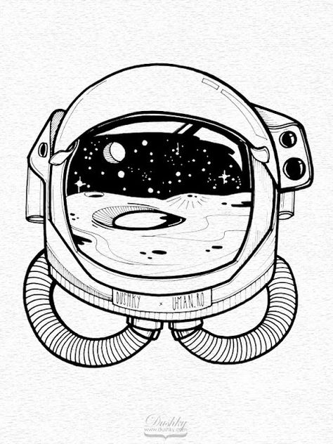 sticker design by #dushky for #umanshop | #illustration #marker #sticker #design #space #universe #astronaut #helmet #moon Astronaut Drawing, Space Drawings, Astronaut Art, Space Tattoo, Desenho Tattoo, Arte Inspo, Drawing Images, 판타지 아트, Chiaroscuro