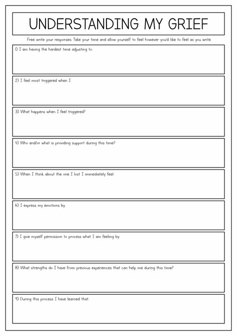 Coping Skills for Grief and Loss Worksheets Anger Worksheets, Coping Skills Worksheets, Guilt And Shame, Cbt Worksheets, Counseling Worksheets, Coping With Loss, Counseling Activities, Therapy Counseling, Counseling Resources