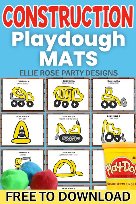 Discover fun and imaginative ways to use free construction theme playdough mats for endless creative play. Perfect for kids and DIY enthusiasts. Construction Dramatic Play Preschool, Construction Playdough, Construction Dramatic Play, Stem Preschool, Toddler Math, Playdoh Mats, Robins Nest, Toddler Lessons, Community Helpers Preschool