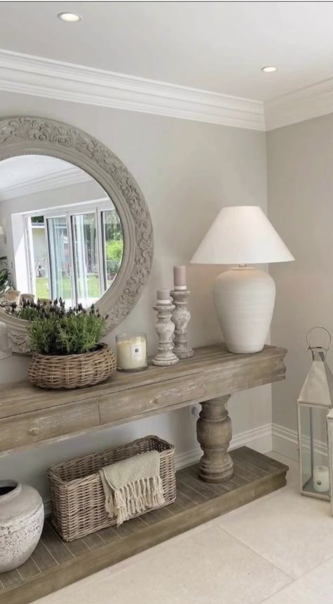 Driftwood Entryway Table, Farmhouse Glam Entry Table, Sophie Rustic Farmhouse X Frame Entry Table, Farm House Entry Way Table, Foyer Table Decor, 32” Wide Farmwood Entry Table, Vintage Buffet, Home Stairs Design, Hallway Table