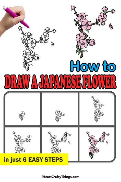 How To Draw Japanese Flowers, Kinds Of Flowers, Vine Drawing, Different Kinds Of Flowers, Chip Art, Draw Flowers, Drawing Lessons For Kids, Flower Drawing Tutorials, Flower Drawings