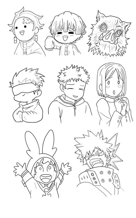 Cute Mini Anime Drawings, Simple Anime Design, Anime Line Work Tattoo, Anime Doodles Simple Demon Slayer, Rengoku Lineart, Anime Small Drawings, Anime Simple Tattoo, Anime Lineart Manga Coloring Pages, Anime Flash Art