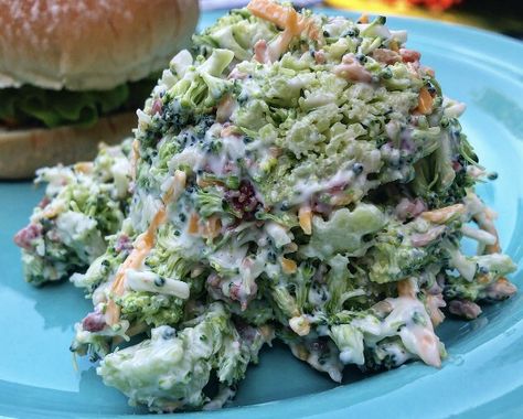 Broccoli Salad Amish Broccoli Salad, Ranch Pasta, Broccoli Salad Recipe, Cold Salad, Amish Recipes, Vegetable Side, Broccoli Salad, Broccoli Recipes, Kielbasa