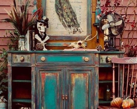 Blue Entryway, Turquoise Cabinets, Club Interior, Table Palette, Diy Bohemian, Entryway Cabinet, Bohemian Furniture, Room Unique, Indian Interiors