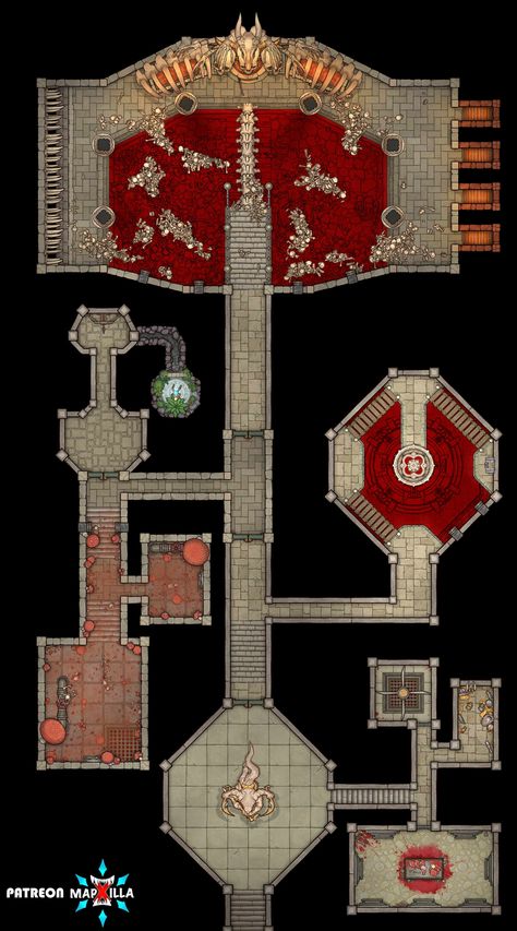 Get instant access to hundreds of battlemaps on my Patreon! #dnd5e #dndmaps #dnd #battlemaps #5e #art #digitalart #dndhomebrew #dndmemes #dungeonsanddragons #criticalrole #fantasyart #fantasy #fantasymap #cartography #worldbuilding #tabletop #ttrpg #rpg Dnd House Battlemap, Dnd Laboratory Map, Dnd Lich Lair Map, Dnd Cultist Lair Map, D&d Ship Battlemap, D&d Tavern Map, Dnd Table, Dnd Room, Ocean Adventure