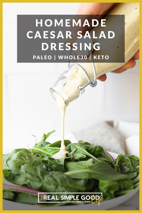 Salad Dressing Vegan, Creamy Caesar Salad, Vegan Caesar Salad Dressing, Anchovy Paste, Caesar Salad Dressing Recipe, Homemade Caesar Salad Dressing, Vegan Caesar Salad, Vegan Caesar, Paleo Soup