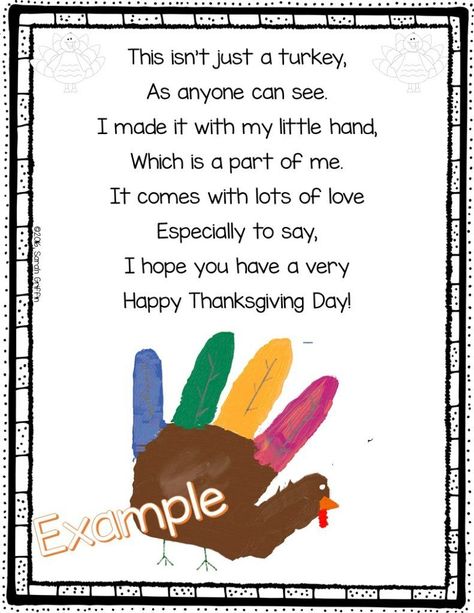 thanksgiving-poeThanksgiving poems for kids | turkey poem, five little turkeys, handprint poem, and more. #thanksgiving #poemsforkids   ms-for-kids Turkey Handprint Poem, Turkey Poem, Thanksgiving Handprint, Handprint Turkey, Thanksgiving Activities For Kindergarten, Handprint Poem, Thanksgiving Poems, Thanksgiving Activities Preschool, Thanksgiving Crafts For Toddlers