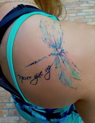 Top 15 Dragonfly Tattoo Designs | Styles At Life Tattoo Never Give Up, Watercolor Dragonfly Tattoo, Tatoo Dog, Flying Tattoo, Dragonfly Tattoo Design, Watercolor Dragonfly, Inspiration Tattoos, Geniale Tattoos, Dragonfly Tattoo