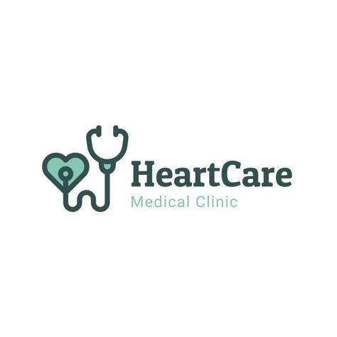 Duotone Linear Heart Care Clinic Logo Clinic Logo Design Health Care, Heart Clinic Logo, Heart Care, Clinic Logo, Brand Kit, Home Logo, Free Graphic Design, Social Media Platforms, Say Hello