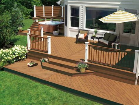 Deck Vs Patio, Small Backyard Decks, Tiered Deck, Deck Remodel, Patio Deck Designs, Outdoor Remodel, Deck Designs Backyard, Decks Backyard, Diy Deck