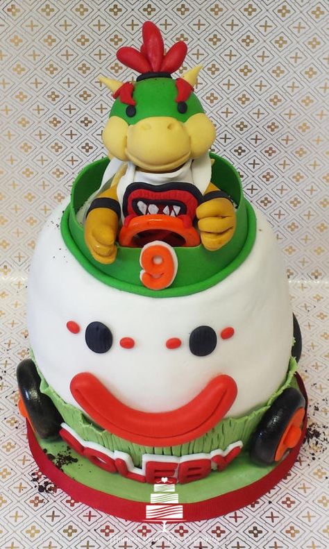 Bowzer Jr. Clown Car Bowser Jr Birthday Cake, Bowser Birthday Cake, Clown Car, Mario Kart Rainbow Road Birthday Cake, Mario Birthday Party Cake Buttercream, Mario Birthday Cake Rainbow Road, 10 Birthday Cake, Super Mario Birthday, Mario Birthday