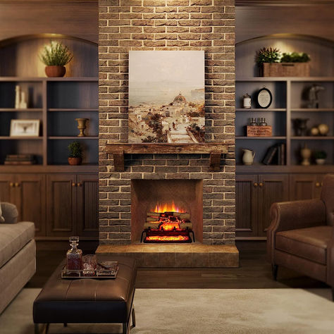 Stunning flame rising from the realistic and graceful resin logs with ember bed looks even better than the wood burning fireplace. 100% energy saving LED shorten your bill, while also enjoying the beautiful flame effect with or without the heater all year long. Standing Electric Fireplace, Free Standing Electric Fireplace, Fireplace White, Electric Fireplace Suites, Indoor Electric Fireplace, Fireplace Suites, Wall Mount Fireplace, Black Fireplace, Fireplace Set