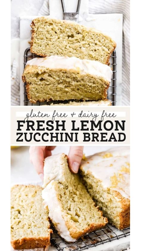 Gluten Free Zucchini Bread Dairy Free Zucchini Bread, Gluten Free Zucchini Bread, Butternut Bakery, Lemon Zucchini Bread, Lemon Zucchini, Fodmap Friendly, Lemon Flavor, Gf Desserts, Gluten Free Dairy Free Recipes